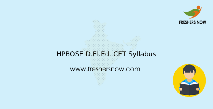 HPBOSE D.El.Ed. CET Syllabus