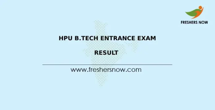 HPU B.Tech Entrance Exam Result