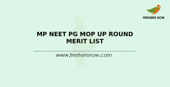 MP NEET PG Mop Up Round Merit List